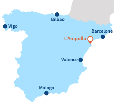 Localisation de l'Ampolla en Espagne