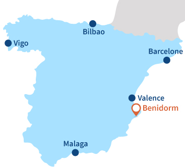 Location of Benidorm in Spain
