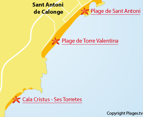 Carte de la crique de Calonge en Espagne