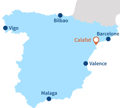 Localisation de Calafat en Espagne