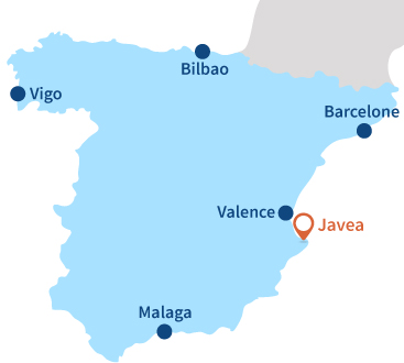Localisation de Javea en Espagne