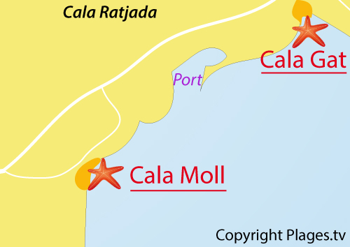 Carte de Cala Moll à Majorque