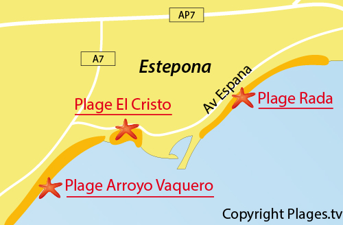 Carte de la plage El Cristo à Estepona