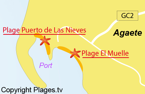 Carte de la plage El Muelle à Agaete