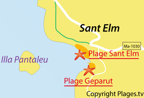 Carte de la plage de Geparut à Majorque