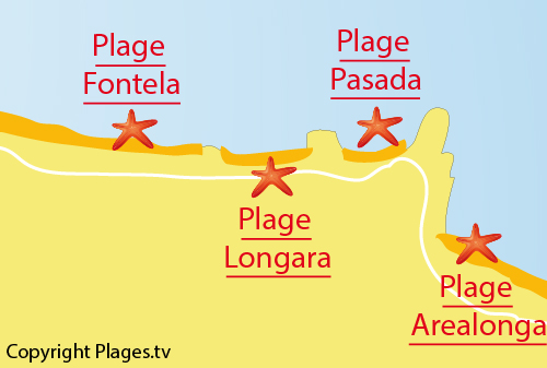 Carte de la plage de Pasada à Barreiros