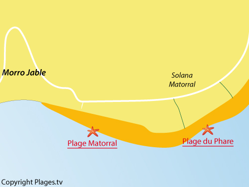 Carte de la plage du Phare à Morro Jable