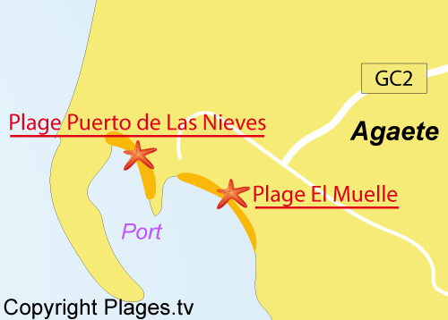 Carte de la plage de Puerto de Las Nieve - Grande Canarie