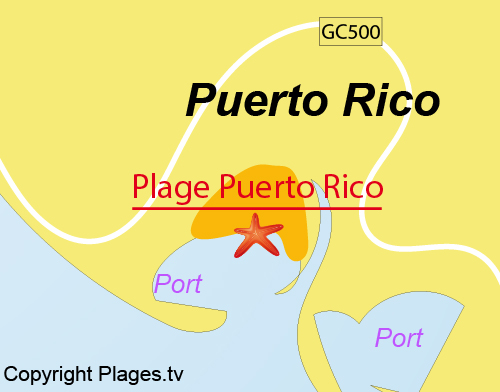 Carte de la plage de Puerto Rico - Gran Canaria