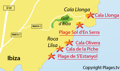 Carte de la plage Sol d'En Serra à Ibiza
