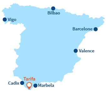 tarifa espagne carte Plages Tarifa   Station balnéaire de Tarifa   Andalousie   Espagne 