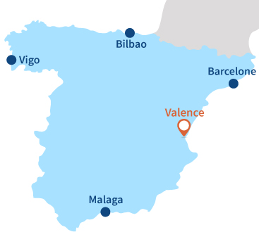 Location of Valencia in Spain