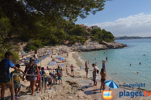 Accès de la plage de Cala Comtesa à Majorque