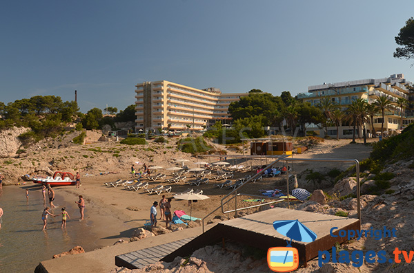 Beach of the Cala del Font in Salou in Spain
