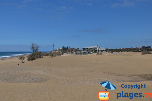 Dunes de Maspalomas côté centre ville à Grande Canarie