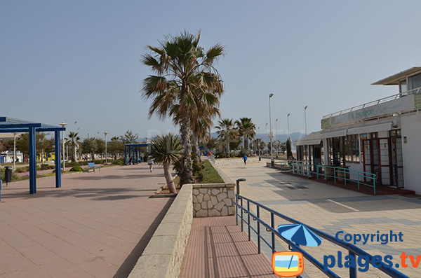 Promenade piétonne au sud du port de Malaga