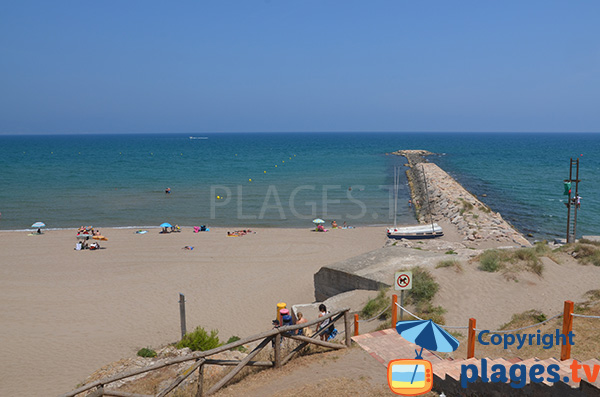 Séparation entre les deux plages de Sant Marti d'Empuries