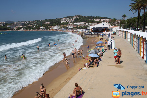 Beach of Sant Pol in Sant Feliu de Guixols in Spain