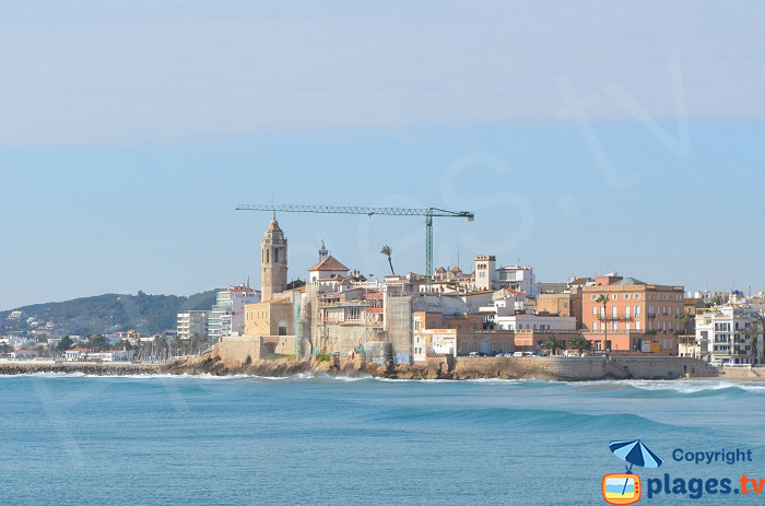 Old city of Sitges in Spain